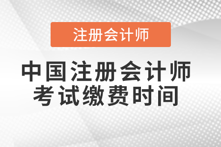 中國注冊會計師考試繳費時間