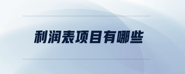 利潤表項(xiàng)目有哪些