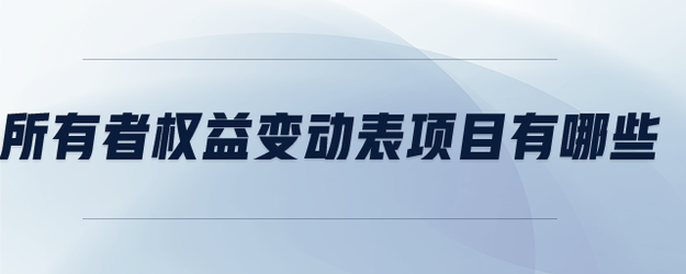 所有者權(quán)益變動(dòng)表項(xiàng)目有哪些