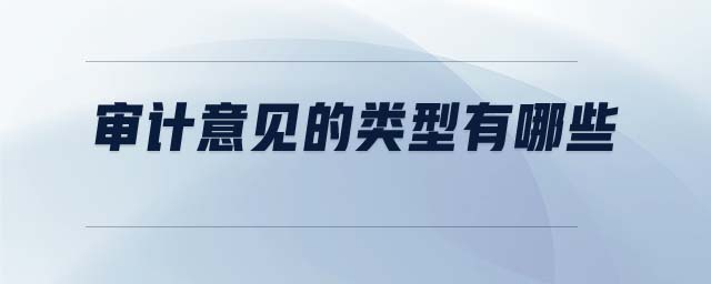 審計意見的類型有哪些