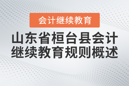 2021年山東省桓臺(tái)縣會(huì)計(jì)繼續(xù)教育規(guī)則概述