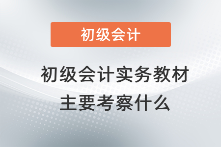 初級會計實務(wù)教材主要考察什么