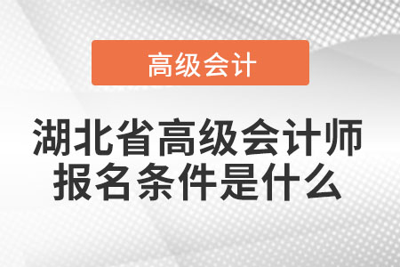 湖北省高級(jí)會(huì)計(jì)師報(bào)名條件是什么