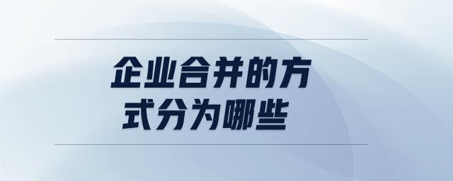 企業(yè)合并的方式分為哪些