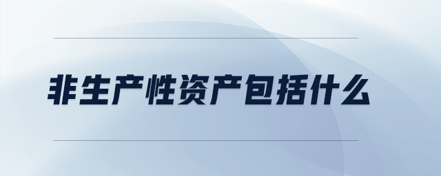 非生產(chǎn)性資產(chǎn)包括什么