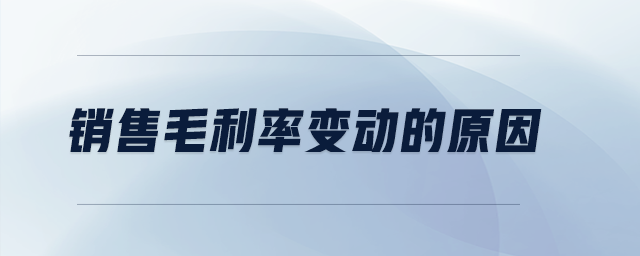 銷(xiāo)售毛利率變動(dòng)的原因