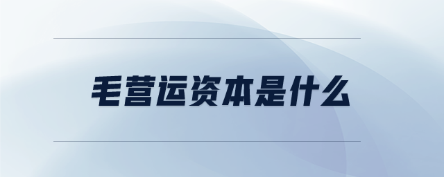 毛營運資本是什么