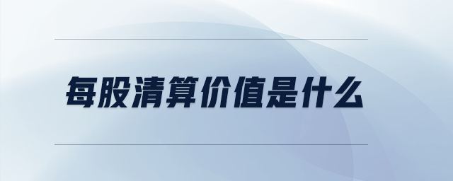 每股清算價值是什么