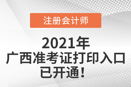 廣西自治區(qū)崇左2021注冊會計(jì)師準(zhǔn)考證打印入口已開通