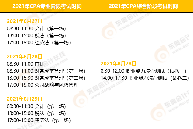 注會準(zhǔn)考證打印時間2021和考試時間