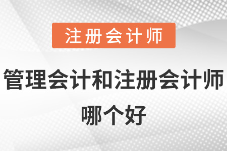 管理會計(jì)和注冊會計(jì)師哪個好