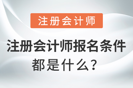 注冊(cè)會(huì)計(jì)師報(bào)名條件都是什么