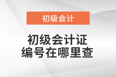 初級會(huì)計(jì)證編號(hào)在哪里查