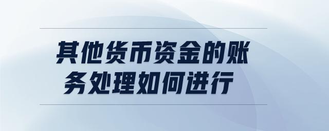 其他貨幣資金的賬務(wù)處理如何進(jìn)行