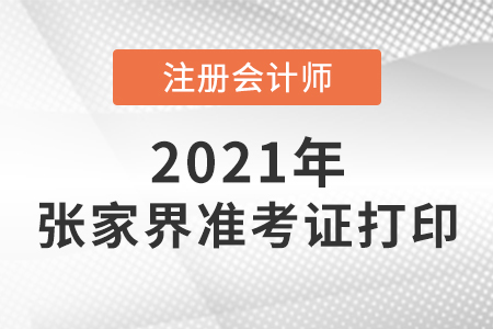 2021年張家界cpa準(zhǔn)考證打印時間