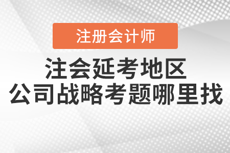 注會(huì)延考地區(qū)公司戰(zhàn)略考題在哪里找？