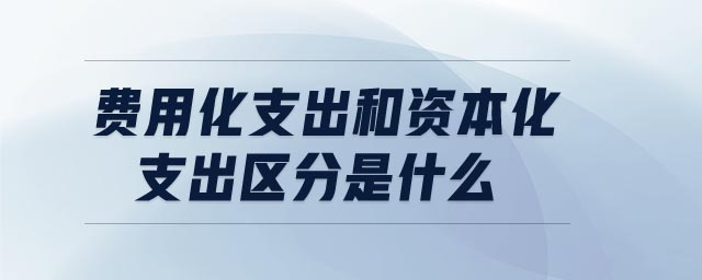 費(fèi)用化支出和資本化支出區(qū)分是什么
