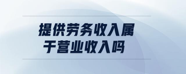 提供勞務(wù)收入屬于營(yíng)業(yè)收入嗎
