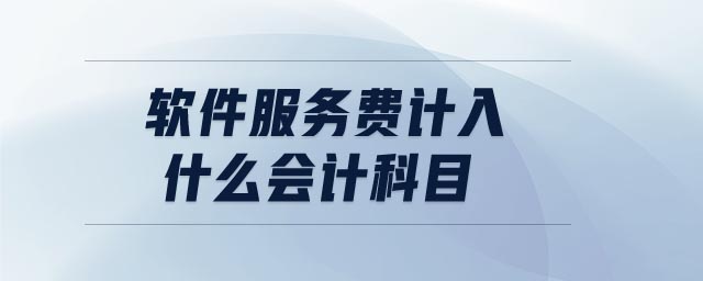 軟件服務費計入什么會計科目 軟件服務費計入什么會計科目