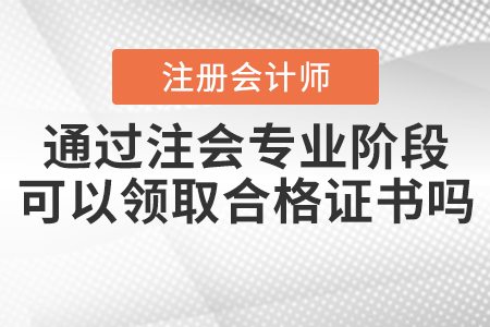 通過注會專業(yè)階段可以領取合格證書嗎