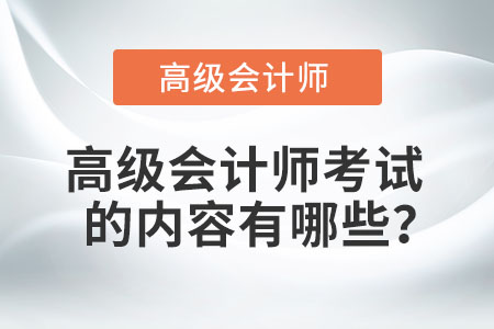 高級會計(jì)師考試的內(nèi)容有哪些？