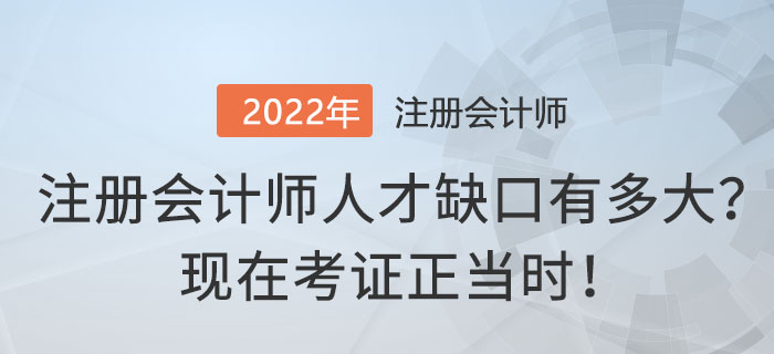 注冊會計(jì)師人才缺口有多大？現(xiàn)在考證正當(dāng)時(shí)！