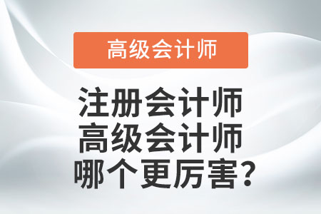注冊會計師和高級會計師哪個更厲害？
