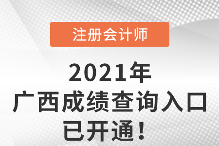 廣西2021年注冊會計師成績查詢?nèi)肟谝验_通