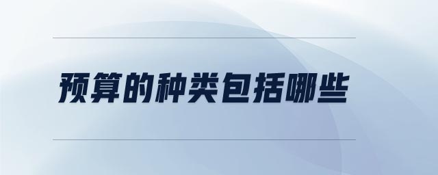預算的種類包括哪些