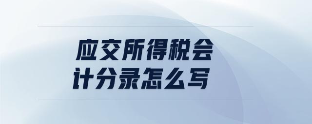 應(yīng)交所得稅會(huì)計(jì)分錄怎么寫