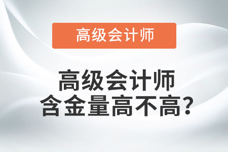 高級(jí)會(huì)計(jì)師含金量高不高？