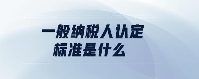 一般納稅人認(rèn)定標(biāo)準(zhǔn)是什么
