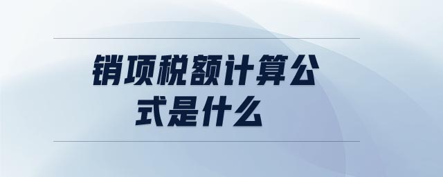 銷項稅額計算公式是什么