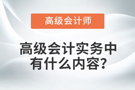 高級(jí)會(huì)計(jì)實(shí)務(wù)中有什么內(nèi)容？
