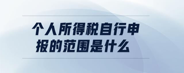 個(gè)人所得稅自行申報(bào)的范圍是什么