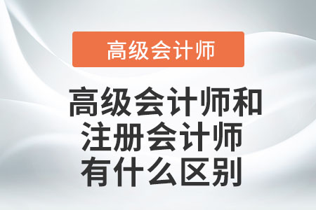 高級會計(jì)師和注冊會計(jì)師有什么區(qū)別