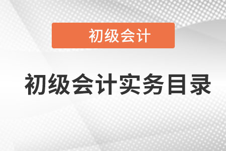初級會計實務(wù)目錄哪里有？