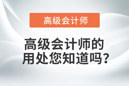 高級會計師的用處您知道嗎？
