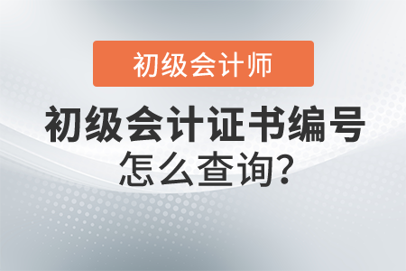 初級會計證書編號怎么查詢？