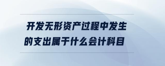 開發(fā)無形資產(chǎn)過程中發(fā)生的支出屬于什么會(huì)計(jì)科目