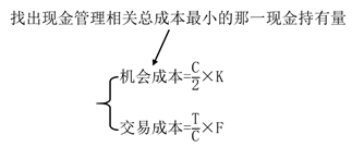 找出現(xiàn)金管理相關總成本最小的那一現(xiàn)金持有量