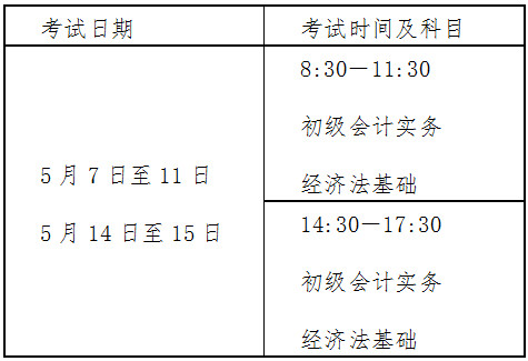 2022年北京初級會計(jì)考試時間安排