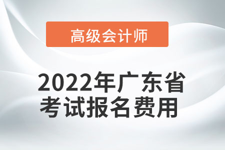2022年廣東省高級會計師考試報名費用公布