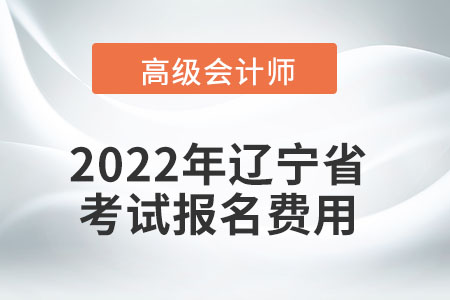 2022年遼寧省高級(jí)會(huì)計(jì)師考試報(bào)名費(fèi)用公布