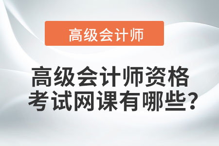 高級(jí)會(huì)計(jì)師資格考試網(wǎng)課有哪些？