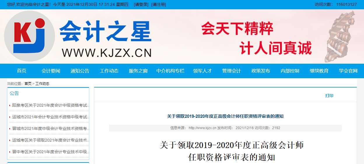 山西省領(lǐng)取2019-2020年正高級(jí)會(huì)計(jì)師任職資格評(píng)審表