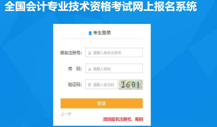 輸入報(bào)名注冊(cè)號(hào)、密碼及驗(yàn)證碼