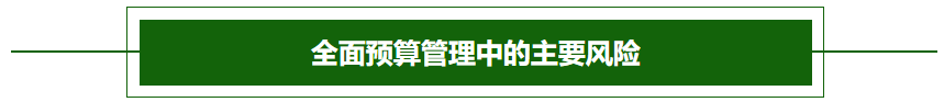全面預(yù)算管理中的主要風(fēng)險-2022年高級會計考試高頻考點