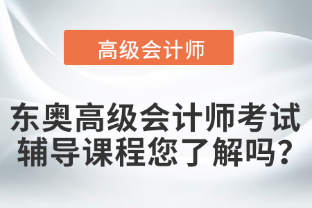 東奧高級(jí)會(huì)計(jì)師考試輔導(dǎo)課程您了解嗎？