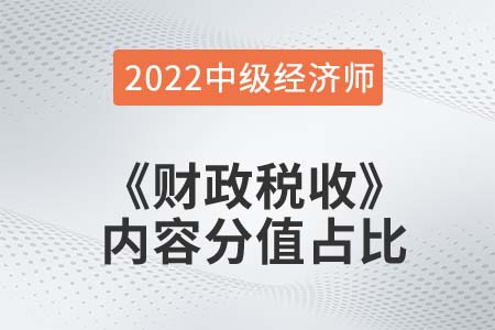  2022年中級經(jīng)濟(jì)師《財政稅收》各章節(jié)內(nèi)容重要程度占比